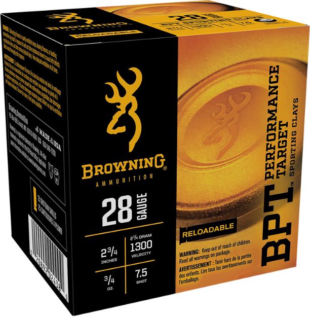 Picture of Browning Ammo Bpt Performance Target 28 Gauge 2.75" 3/4 Oz 7.5 Shot 25 Per Box/ 10 Cs 