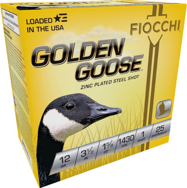 Picture of Fiocchi Golden Goose Waterfowl 12 Gauge 3.50" 1 5/8 Oz 1 Shot 25 Per Box/ 10 Cs 