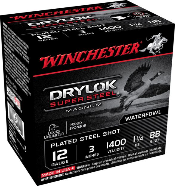 Picture of Winchester Ammo Drylock Super Magnum 12 Gauge 3" 1 1/4 Oz 1400 Fps Bb Shot 25 Bx/10 Cs 