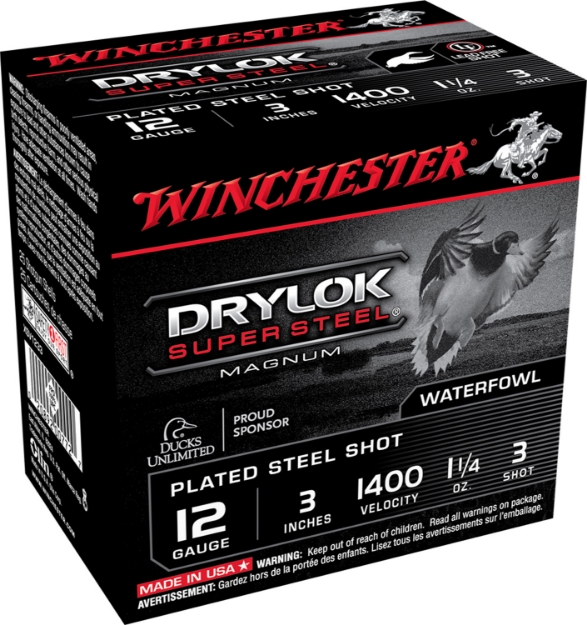 Picture of Winchester Ammo Drylock Super Magnum 12 Gauge 3" 1 1/4 Oz 1400 Fps 3 Shot 25 Bx/10 Cs 