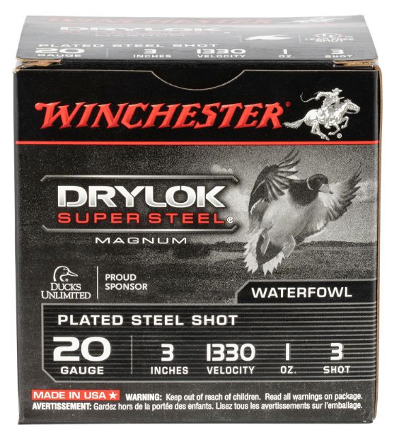 Picture of Winchester Ammo Drylock Super Magnum 20 Gauge 3" 1 Oz 1330 Fps 3 Shot 25 Bx/10 Cs 