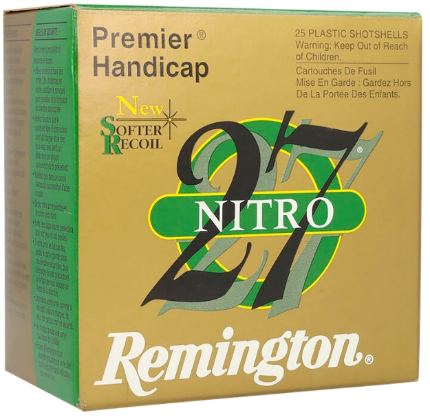 Picture of Remington Ammunition Premier Nitro 27 Handicap Load 12 Gauge 2.75" 1 1/8 Oz 1235 Fps 7.5 Shot 25 Bx/10 Cs 