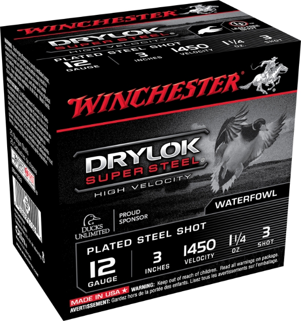 Picture of Winchester Ammo Drylock Super High Velocity 12 Gauge 3" 1 1/4 Oz 1450 Fps 3 Shot 25 Bx/10 Cs 