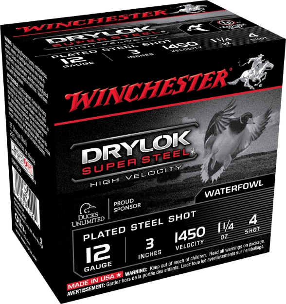 Picture of Winchester Ammo Drylock Super High Velocity 12 Gauge 3" 1 1/4 Oz 1450 Fps 4 Shot 25 Bx/10 Cs 