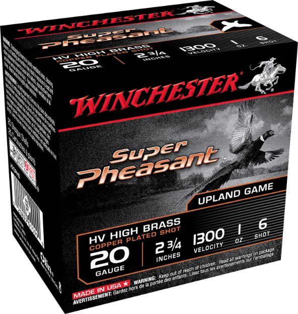 Picture of Winchester Ammo Super Pheasant Magnum High Brass 20 Gauge 2.75" 1 Oz 1300 Fps 6 Shot 25 Bx/10 Cs 