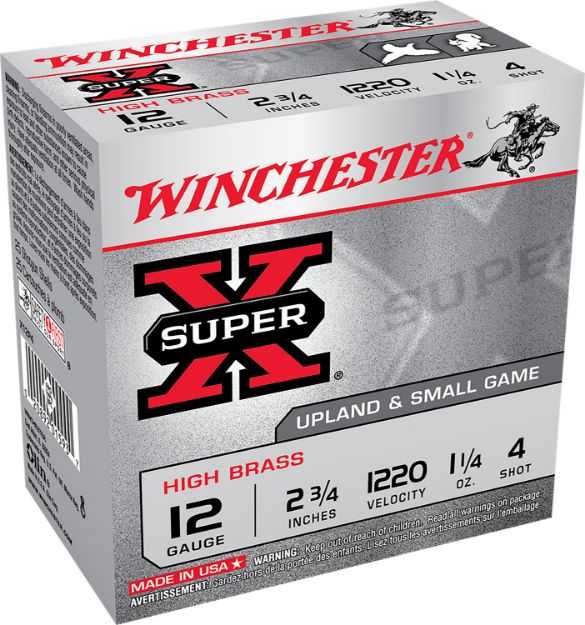 Picture of Winchester Ammo Super X Game Load High Brass 12 Gauge 2.75" 1 1/4 Oz 1220 Fps 4 Shot 25 Bx/10 Cs For Pheasant 