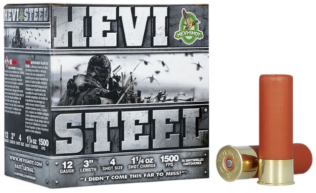 Picture of Hevi-Shot Hevi-Steel Waterfowl 12 Gauge 3" 1 1/4 Oz 4 Shot 25 Per Box/ 10 Cs 