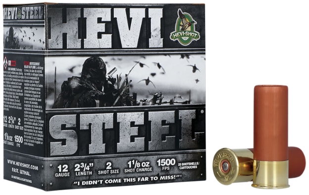 Picture of Hevi-Shot Hevi-Steel Waterfowl 12 Gauge 2.75" 1 1/8 Oz 2 Shot 25 Per Box/ 10 Cs 