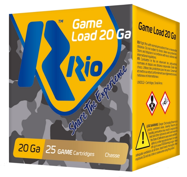 Picture of Rio Ammunition Game Load Heavy Field 20 Gauge 2.75" 1 Oz 8 Shot 25 Per Box/ 10 Cs 