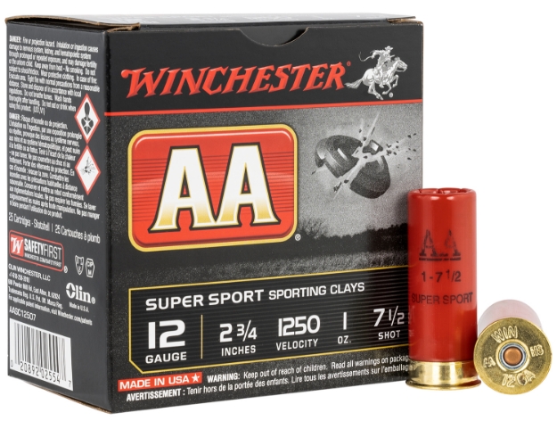 Picture of Winchester Ammo Aa Super Sport Sporting Clay 12 Gauge 2.75" 1 Oz 1250 Fps 7.5 Shot 25 Bx/10 Cs 