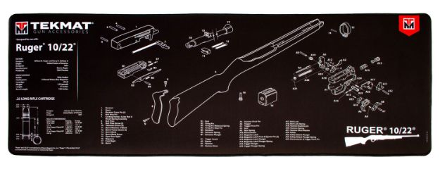 Picture of Tekmat Ruger 10-22 Ultra Cleaning Mat Black/White Rubber 44" Long Ruger 10-22 Parts Diagram 