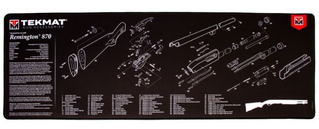 Picture of Tekmat Remington 870 Ultra Cleaning Mat Black/White Rubber 44" Long Remington 870 Parts Diagram 