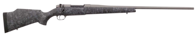 Picture of Weatherby Mark V Weathermark 257 Wthby Mag Caliber With 3+1 Capacity, 26" Barrel, Tactical Gray Cerakote Metal Finish & Gray Webbed Black Fixed Monte Carlo Stock Right Hand (Full Size) 