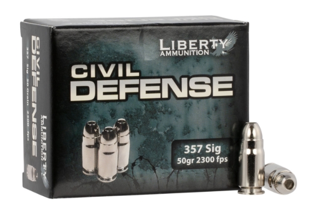 Picture of Liberty Ammunition Civil Defense Protection 357 Sig 50 Gr Lead-Free Fragmenting Hollow Point (Lffhp) 20 Per Box/ 50 Cs 