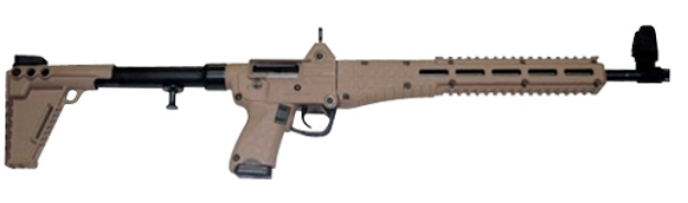 Picture of Kel-Tec Sub-2000 9Mm Luger Caliber With 16.25" Barrel, 17+1 Capacity, Tan Metal Finish, Tan Adjustable Stock & Tan Polymer Grip Glock Mag Right Hand 