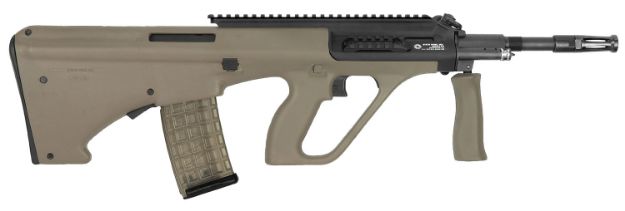 Picture of Steyr Arms Aug A3 M1 5.56X45mm Nato 30+1 16", Black Rec, Mud Brown Fixed Bullpup Stock & Collapsible Foregrip, Extended Pic Rail (Oem Mag) 