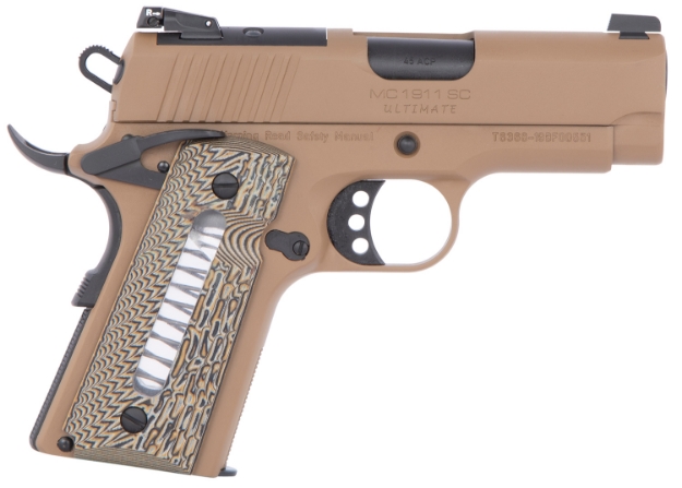 Picture of Girsan Mc1911 Sc Ultimate 45 Acp 3.40" 6+1 Overall Flat Dark Earth Finish With Extended Beavertail Frame, Serrated Steel With Optic Cut Slide & G10 With Integrated Capacity Window Grip 