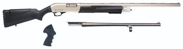 Picture of Rock Island Meriva 3-In-1 Combo 12 Gauge 5+1 3" 18.50" Cylinder Bore, 28" Vent Rib Barrels Chrome Rec Black Synthetic Stock Right Hand (Full Size) 