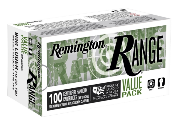 Picture of Remington Ammunition Range Value Pack 9Mm Luger 115 Gr Full Metal Jacket (Fmj) 100 Per Box/ 6 Cs 