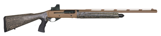 Picture of Girsan Mc312 Gobbler 12 Gauge With 24" Barrel, 3.5" Chamber, 5+1 Capacity, Bronze Cerakote Metal Finish & Camo Fixed Pistol Grip Synthetic Stock Right Hand (Full Size) Includes Red Dot 