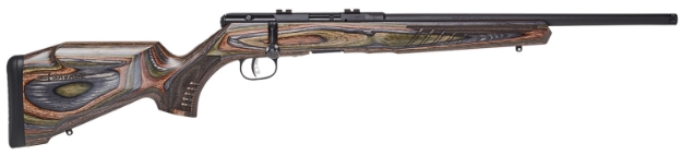 Picture of Savage Arms B22 Bns-Sr Bolt Action 22 Wmr Caliber With 10+1 Capacity, 18" Threaded Barrel, Matte Black Metal Finish & Timber Hardwood Matte Forest Green Laminate Stock Right Hand (Full Size) 