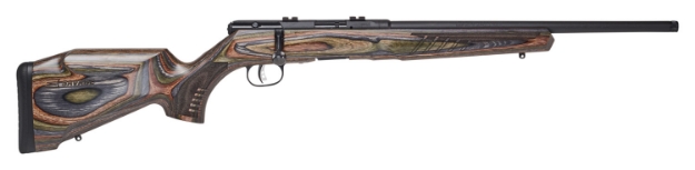 Picture of Savage Arms B22 Bns-Sr Bolt Action 17 Hmr Caliber With 10+1 Capacity, 18" Threaded Barrel, Matte Black Metal Finish & Timber Hardwood Matte Forest Green Laminate Stock Right Hand (Full Size) 