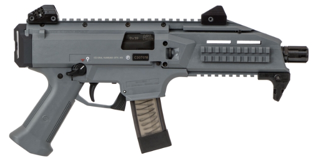 Picture of Cz-Usa Scorpion Evo 3 S1 9Mm Luger Caliber With 7.72" Threaded Barrel, 10+1 Capacity, Overall Battleship Gray Finish, Polymer Receiver/Grip, Adjustable Sights, Top & Bottom Rails Right Hand 