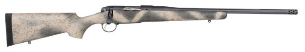 Picture of Bergara Rifles Premier Highlander 308 Win 4+1 , 20" Omni Muzzle Brake/Threaded Barrel, Sniper Gray Cerakote , Woodland Camo Grayboe Stock 