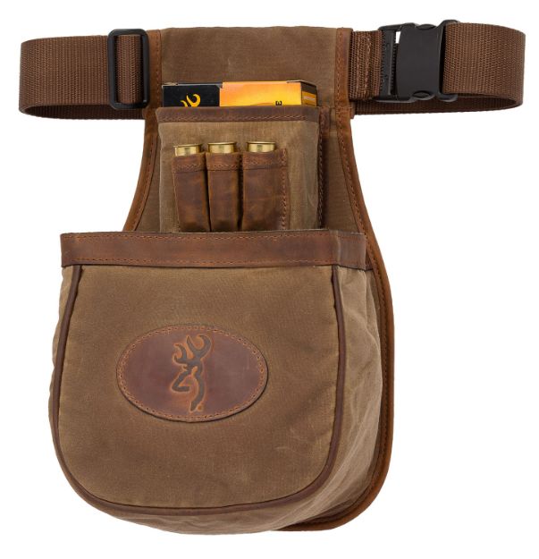 Picture of Browning Santa Fe Shell Pouch Tan Canvas/Leather Belt Mount Adjustable Belt 