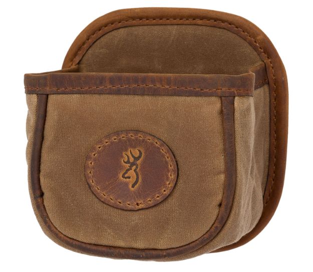 Picture of Browning Santa Fe Shell Carrier Tan Canvas W/Leather Accents, Capacity 1 Box, Belt Clip Mount 