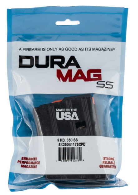 Picture of Duramag Ss Replacement Magazine Black With Black Follower Detachable 5Rd 350 Legend For Ar-15 