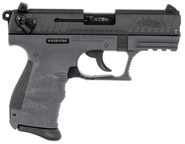 Picture of Walther Arms P22 Q 22 Lr 10+1 3.42" Black Steel/Threaded Barrel, Matte Black Tenifer Serrated/Steel Slide & Tungsten Gray Polymer Frame W/Picatinny Rail, Black Interchangeable Backstrap Grips 