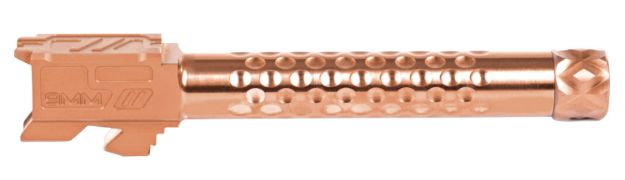 Picture of Zev Optimized Match Replacement Barrel 9Mm Luger 4.49" Bronze Pvd Finish 416R Stainless Steel Material With Dimples & Threading For Glock 17 Gen1-4 