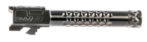 Picture of Zev Optimized Match Replacement Barrel 9Mm Luger 4.02" Black Dlc Finish 416R Stainless Steel Material With Dimples & Threading For Glock 19 Gen1-4 