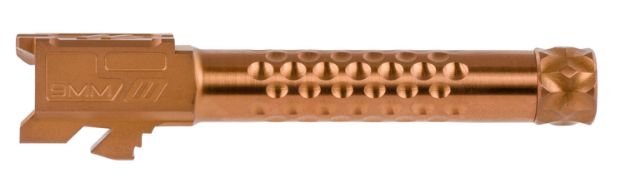 Picture of Zev Optimized Match Replacement Barrel 9Mm Luger 4.02" Bronze Dlc Finish 416R Stainless Steel Material With Dimples & Threading For Glock 19 Gen1-4 