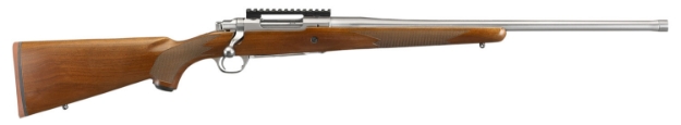 Picture of Ruger Hawkeye Hunter 6.5 Prc 3+1 22" Threaded Barrel, Satin Stainless Steel, American Walnut Stock, Optics Ready 