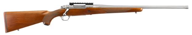 Picture of Ruger Hawkeye Hunter 7Mm Rem Mag 3+1 24" Threaded Barrel, Satin Stainless Steel, American Walnut Stock, Optics Ready 