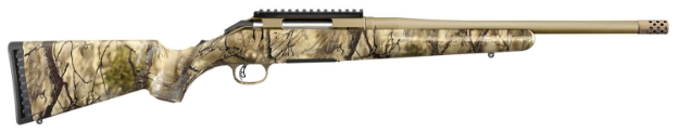 Picture of Ruger American 243 Win 4+1 16.10" Burnt Bronze Cerakote Barrel, Go Wild Camo I-M Brush Synthetic Compact Stock 