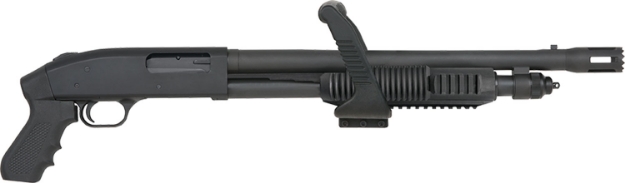 Picture of Mossberg 590 Chainsaw 12 Gauge 5+1 3" 18.50" Stand-Off Barrel, Matte Blued Metal Finish, Synthetic Pistol Grip Stock, Railed Forend, Removeable Top Handle 