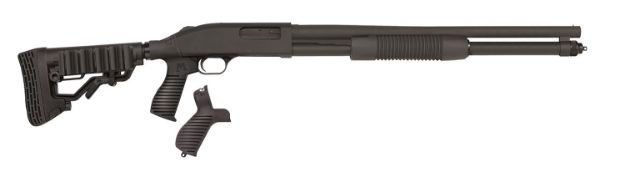 Picture of Mossberg 590 Tactical 12 Gauge 8+1 3" 20" Cylinder Bore Barrel, Matte Blued Metal Finish, Dual Extractors, Flex Component 6 Position Stock W/Flex Pistol Grip & Recoil Pad 