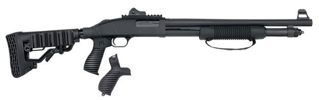 Picture of Mossberg 590 Tactical Spx 12 Gauge 3" 6+1 18.50" Cylinder Bore Barrel Matte Blued Rec Black Flex 6 Position Stock Includes Flex Pistol Grip & Fo, Ghost Ring Sights 