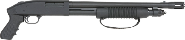 Picture of Mossberg 590 Cruiser 12 Gauge 6+1 3" 18.50" Stand-Off Barrel, Dual Extractors, Matte Blued Metal Finish, Synthetic Pistol Grip Stock 