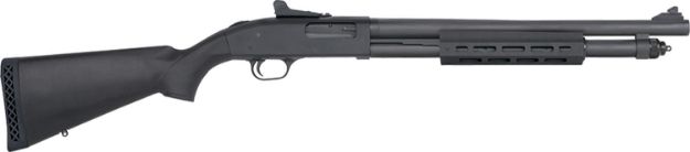 Picture of Mossberg 590A1 Tactical 12 Gauge 3" 6+1 18.50" Cylinder Bore Barrel Black Parkerized Rec With Ghost Ring Sight Black Synthetic Stock Right Hand Includes M-Lok Handguard 