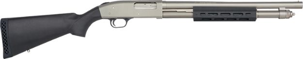 Picture of Mossberg 590A1 Tactical 12 Gauge 3" 6+1 18.50" Cylinder Bore Barrel Silver Marinecote Rec Black Synthetic Stock Right Hand Includes M-Lok Handguard 