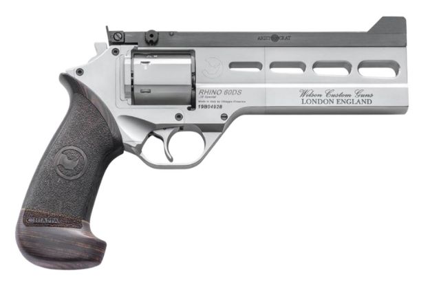 Picture of Chiappa Firearms Rhino Match 38 Special 6Rd 6" Steel Barrel & Breech Shield, Ergal Frame & Barrel Shroud, Overall Gray Pvd Finish, Black Hogue Micarta Grip 