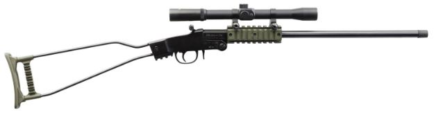 Picture of Chiappa Firearms Little Badger 22 Lr 1Rd 16.50" Steel Barrel, Alloy Frame, Blued Metal Finish, Olive Drab Green Wire Stock, Quad Picatinny Rail Forward Of Receiver, Includes 4X20mm Scope 