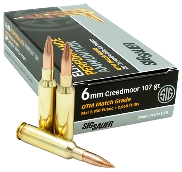 Picture of Sig Sauer Marksman Elite 6Mm Creedmoor 107 Gr 2950 Fps Open Tip Match (Otm) 20 Bx/10 Cs 