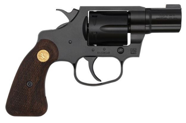 Picture of Colt Mfg Night Cobra 38 Special +P Caliber With 2" Barrel, 6Rd Capacity Cylinder, Overall Matte Black Ion Bond Finish Stainless Steel & Wood Grip 