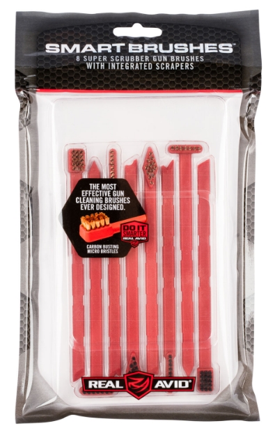 Picture of Real Avid Smart Brush Multi-Caliber Universal Firearm Plastic 5.50" Long Bronze/Nylon Bristles 8 Per Pkg 