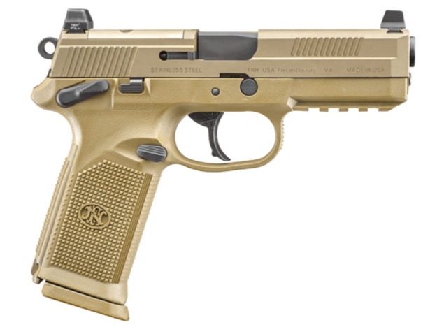 Picture of Fn Fnx Tactical 45 Acp 4.50" Barrel 10+1, Flat Dark Earth Polymer Frame With Mounting Rail & Serrated Trigger Guard, Optic Cut Fde Stainless Steel Slide, Ambidextrous Safety, Optics Ready 